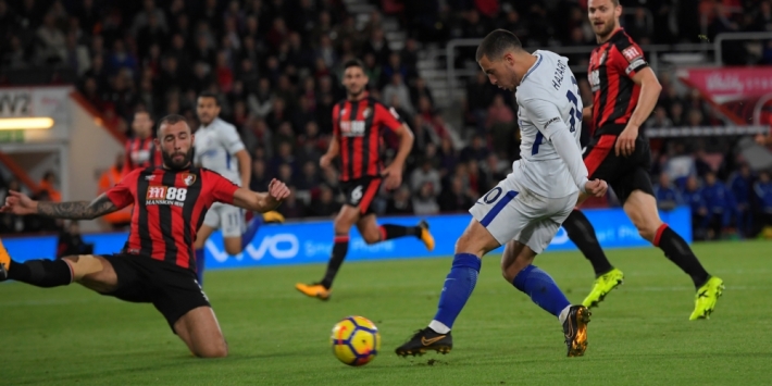Hazard bezorgt Chelsea nipte zege bij Bournemouth