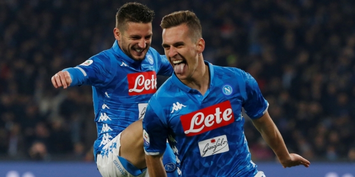 Napoli dankt Milik en Mertens bij moeizame zege op Bologna