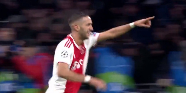 Video: Ziyech schuift op aangeven Neres gelijkmaker achter Courtois
