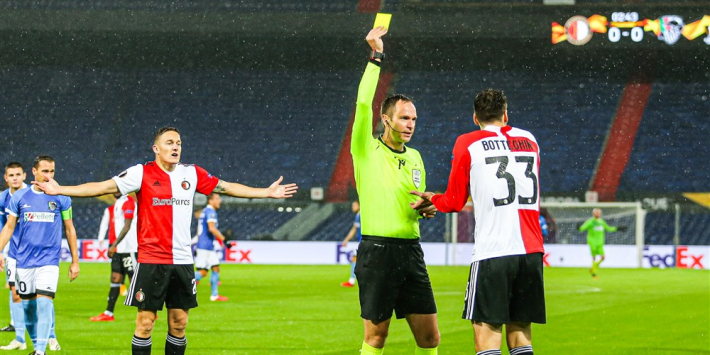 Falende arbiter en slecht spel zorgen voor horroravond Feyenoord