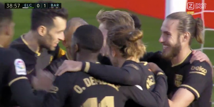 Video: Frenkie de Jong zet Barça vlak voor rust op voorsprong