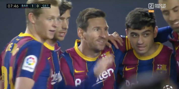 Video: Messi opent de score na sublieme assist Busquets