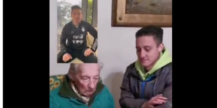 Mooie beelden na Copa-winst: Messi verrast 100-jarige fan