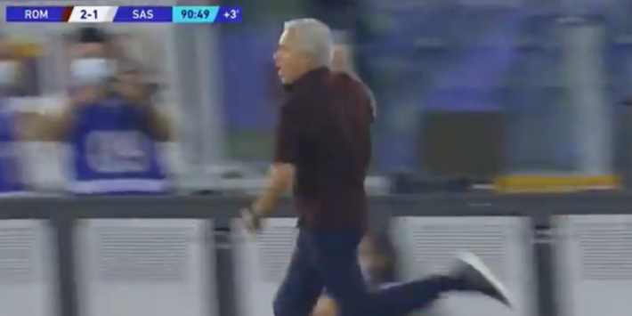Video: Mourinho wint 1000e wedstrijd en doet rennend ereronde