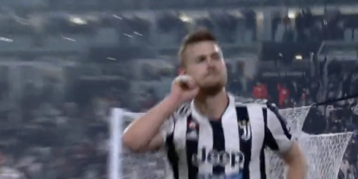 Video: De Ligt werkt knap binnen en brengt Juventus voor in derby