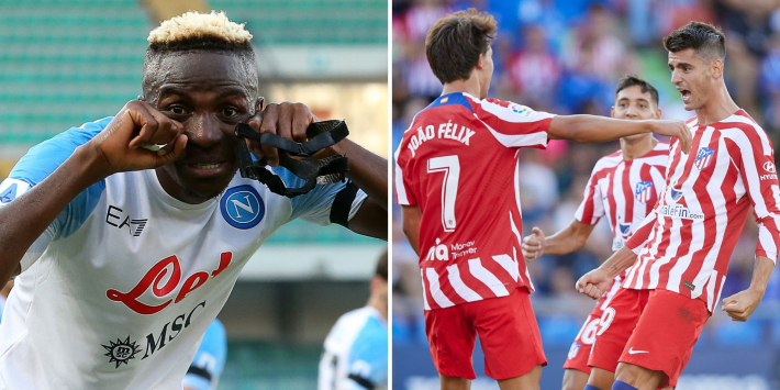 Napoli wint in duel met zeven goals, duo Félix-Morata maakt indruk