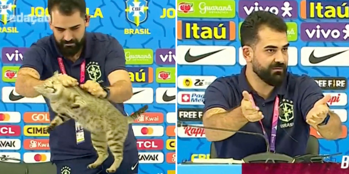 Braziliaanse perschef krijgt felle kritiek na hardhandig wegwerken kat