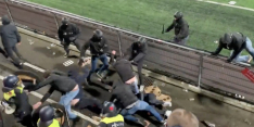 Heftige beelden: ME grijpt in bij MVV-fans, derby gestaakt