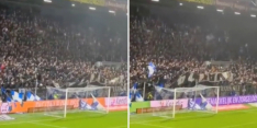 Zwolle-fans tonen exact in minuut 74 gestolen Heracles-spandoek