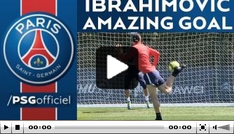Video: Zlatan scoort met achteloze volley op training