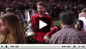 Video: Europa League-winnaar Sevilla viert feest